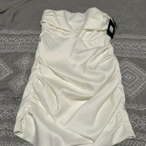 Fashion Nova Strapless White Dress